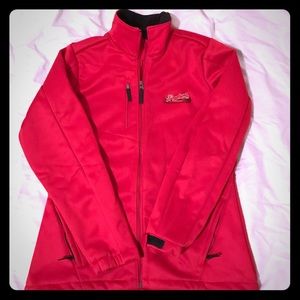 Antigua zip up jacket. Size M. W/ Leinenkugel logo
